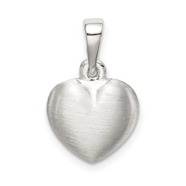 Sterling Silver Satin Heart Pendant