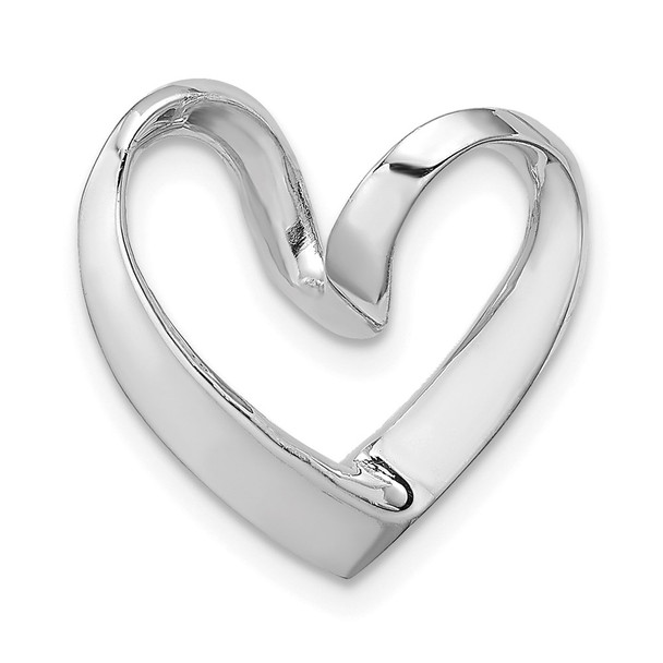 14k White Gold Polished Heart Slide K3977W