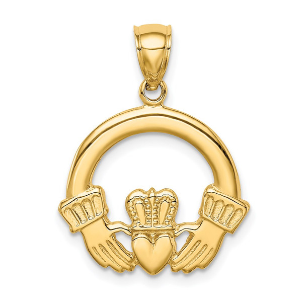 14k Yellow Gold Claddagh Pendant