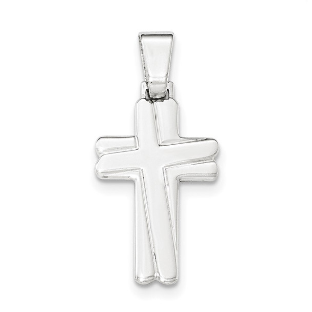 Sterling Silver Polished Cross Pendant QC8171
