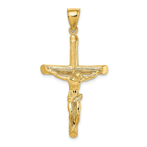 14k Yellow Gold Textured Crucifix Pendant K8542