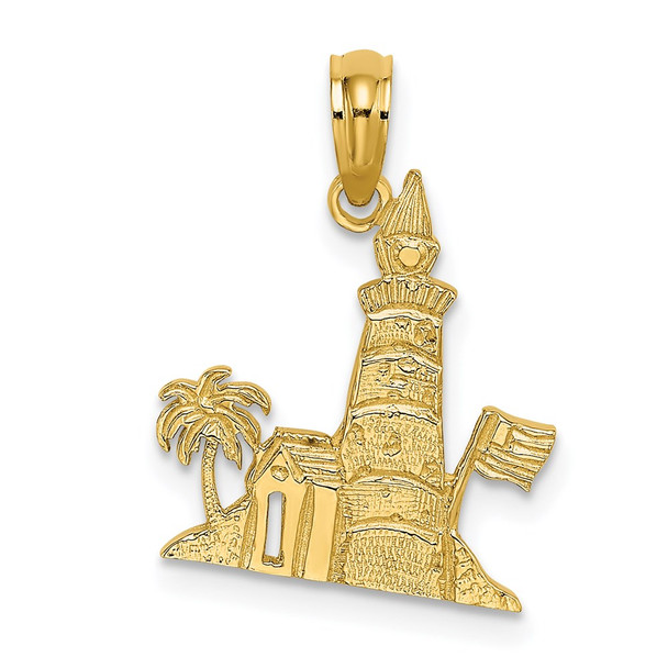 14k Yellow Gold Lighthouse Pendant D1352