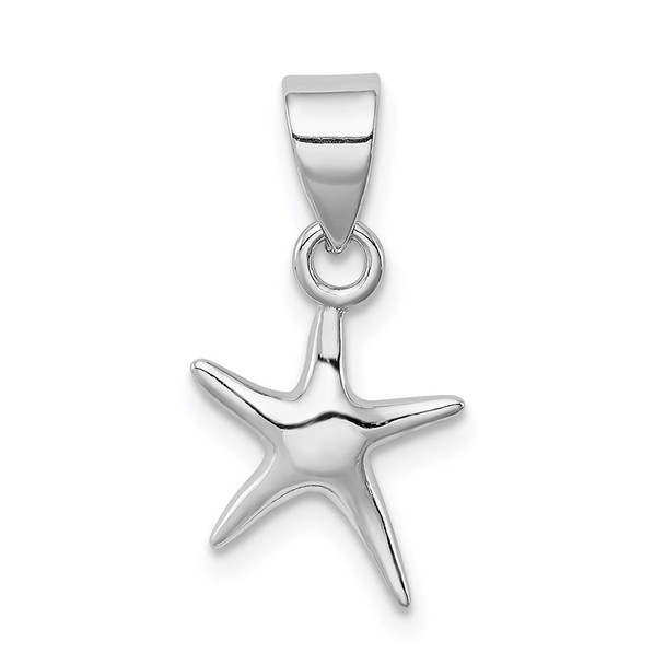 Sterling Silver Rhodium-plated Starfish Pendant