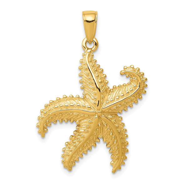 14k Yellow Gold 2-D Starfish Pendant