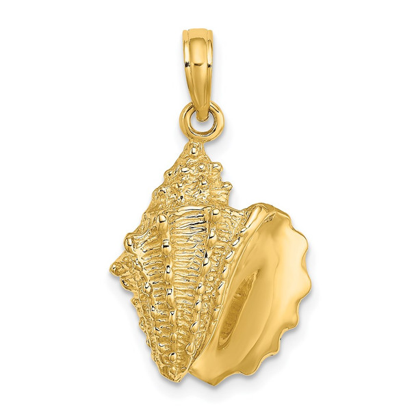 14k Yellow Gold 2-D Conch Shell Pendant K7397