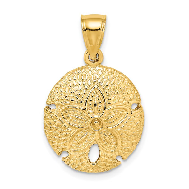 14k Yellow Gold 2-D Sand Dollar Pendant