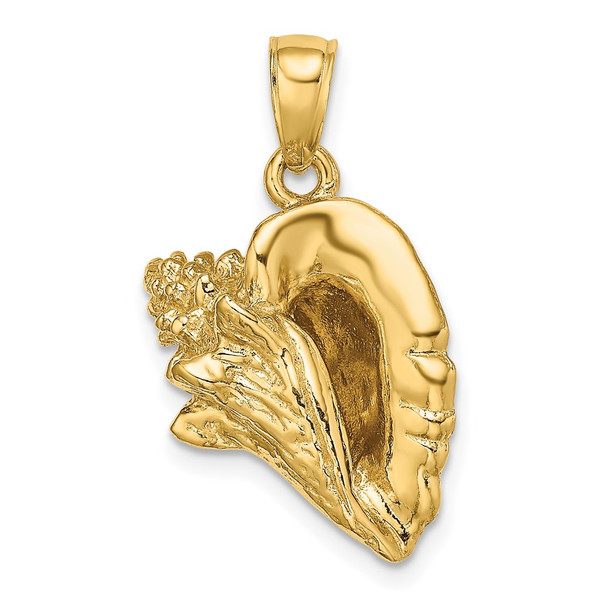 14k Yellow Gold 3-D Conch Shell Pendant K8073