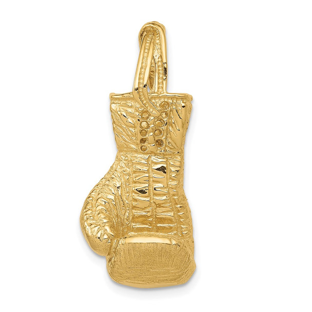 14k Yellow Gold Hollow Polished 3-D Boxing Glove Pendant