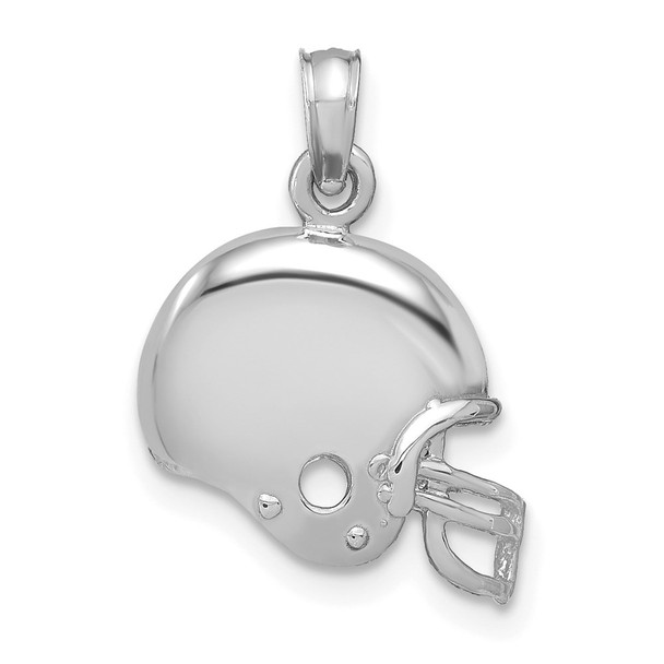 14K White Gold Football Helmet Pendant