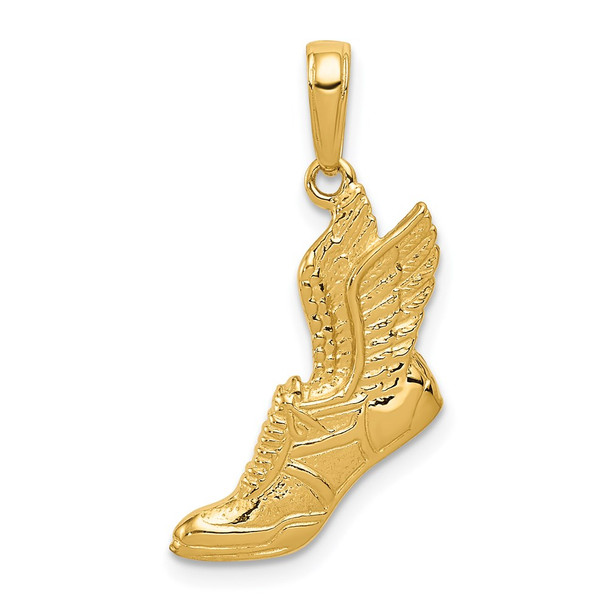 14k Yellow Gold Polished Running Shoe Pendant C2660