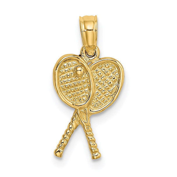 14k Yellow Gold Tennis Racquets Pendant