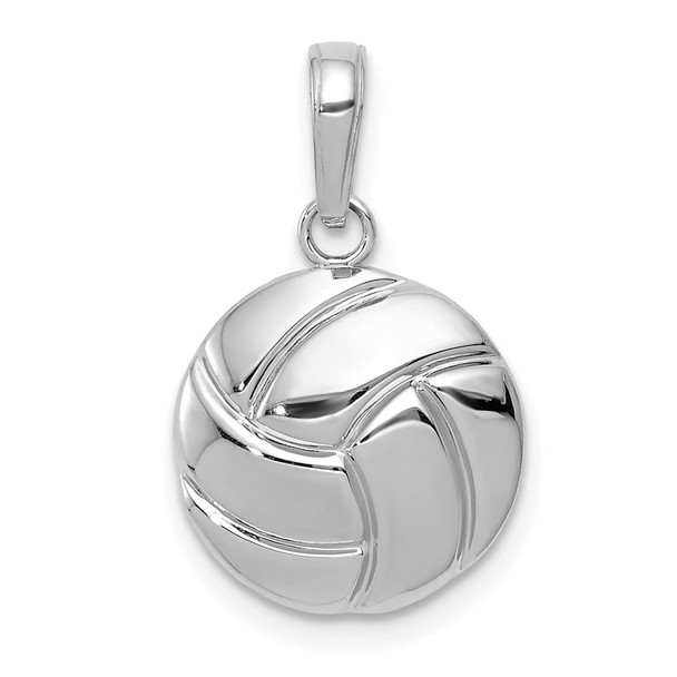 14K White Gold Polished Volleyball Pendant
