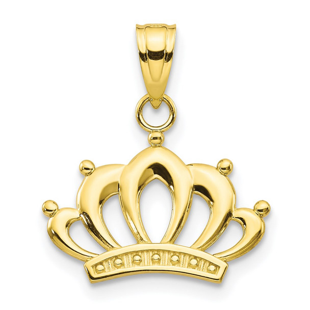 10k Yellow Gold Crown Pendant 10C989