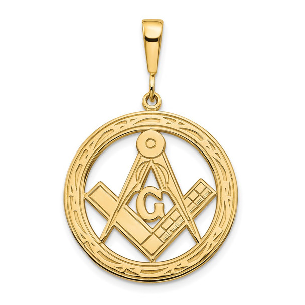 14k Yellow Gold Large Masonic Pendant