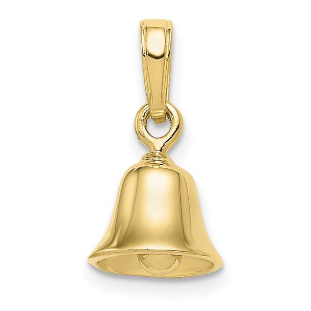 10k Yellow Gold 3-D Moveable Bell Pendant