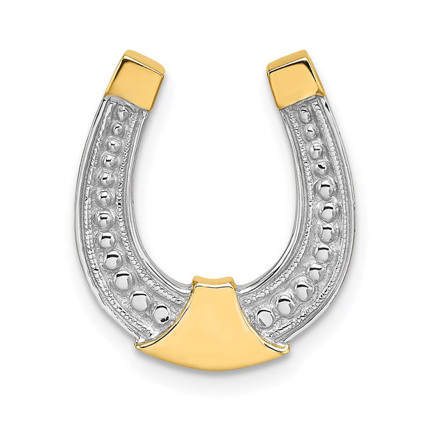 14k Yellow Gold w/Rhodium-Plated Horseshoe Pendant K9176