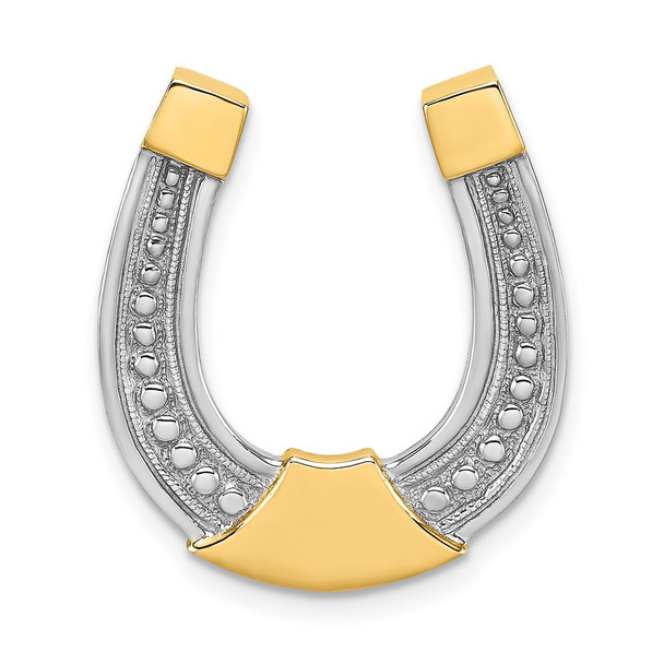 14k Yellow Gold w/Rhodium-Plated Horseshoe Pendant K9175