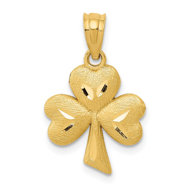 14k Yellow Gold Shamrock Pendant C1741