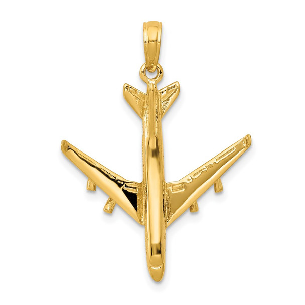 14k Yellow Gold 3-D Jet Pendant D1222