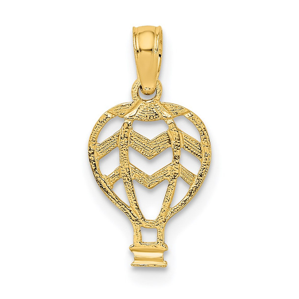 14k Yellow Gold Cut-Out and Flat Hot Air Balloon Pendant