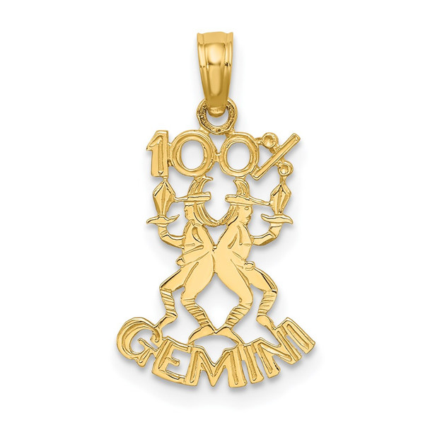 14k Yellow Gold 100% Gemini Pendant