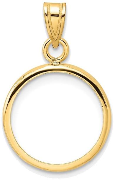 14k Yellow Gold 14mm Polished Prong Coin Bezel Pendant