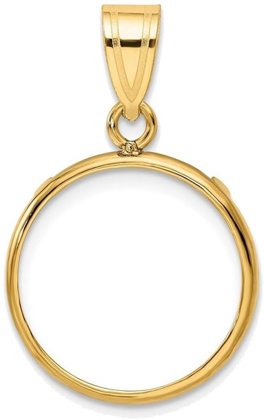 14k Yellow Gold 16.5mm Polished Prong Coin Bezel Pendant