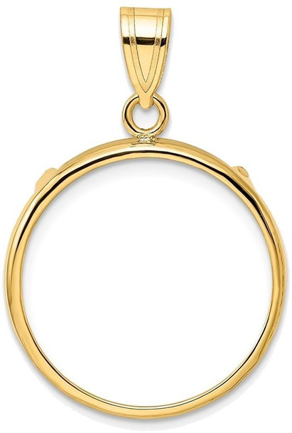 14k Yellow Gold 20.2mm Polished Prong Coin Bezel Pendant