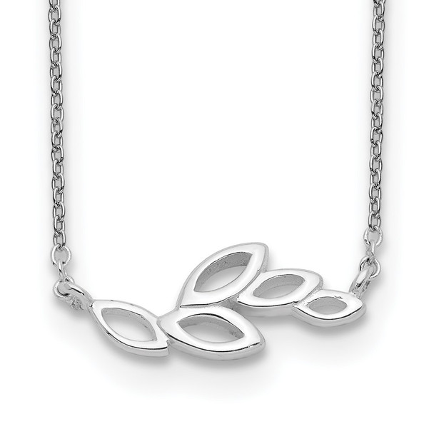 Sterling Silver Polished Leaves Necklace