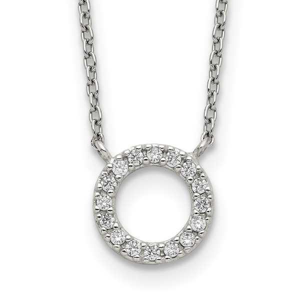 Sterling Silver CZ Circle Necklace