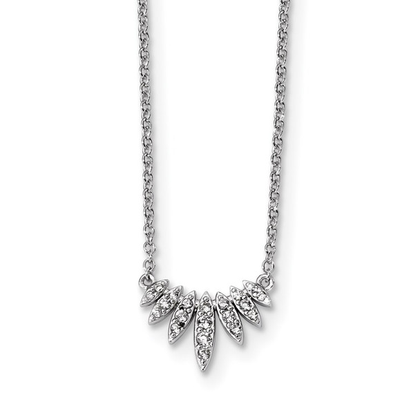 Rhodium-plated Sterling Silver CZ 18in Necklace