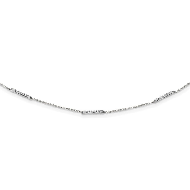 14k White Gold Diamond Multi Station Necklace PM3752-025-WA-24