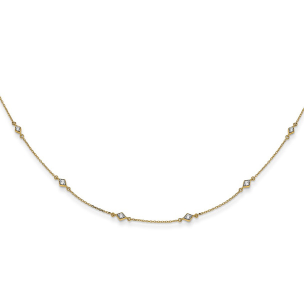 14k Yellow Gold Diamond Multi Station Necklace PM3754-050-YA