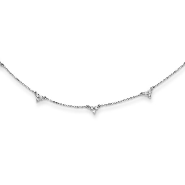 14k White Gold Diamond Multi Station 18 inch Necklace