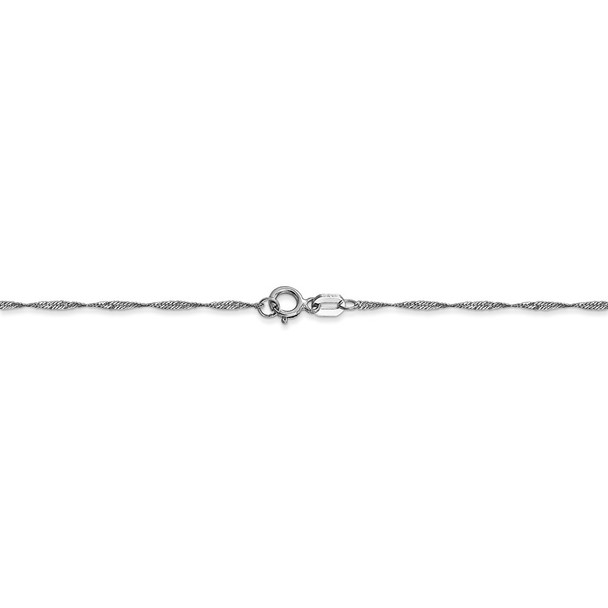 24" 14k White Gold 1mm Carded Singapore Chain Necklace