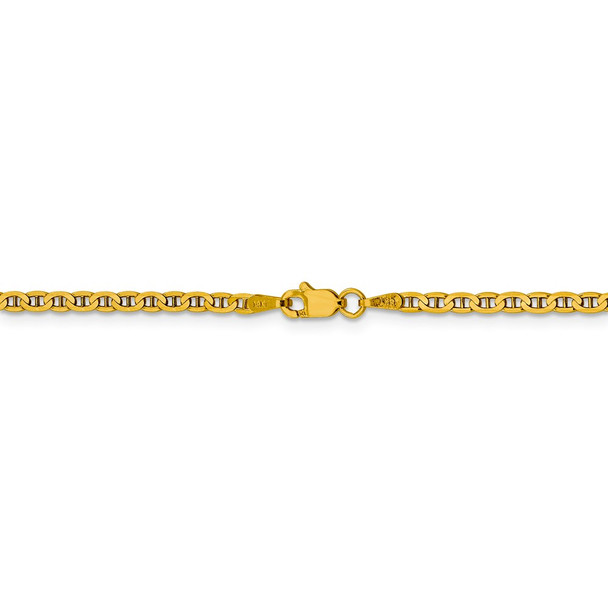 24" 14k Yellow Gold 2.4mm Concave Anchor Chain Necklace