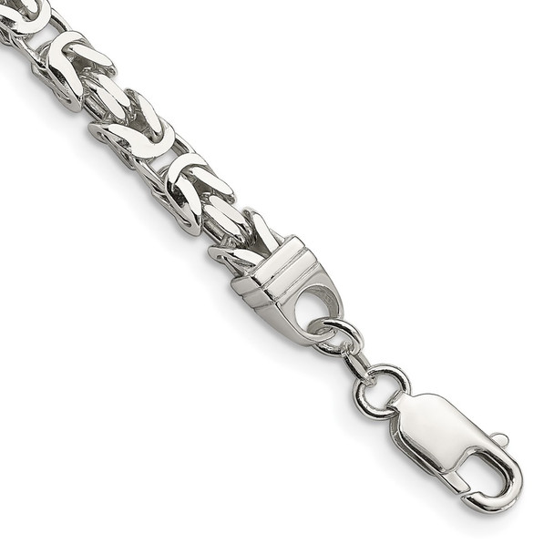 8" Sterling Silver 5mm Byzantine Chain Bracelet