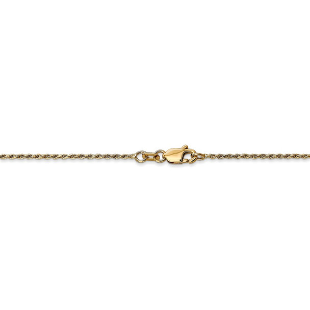 16" 14k Yellow Gold 1.15mm Diamond-cut Machine-made Rope Chain Necklace