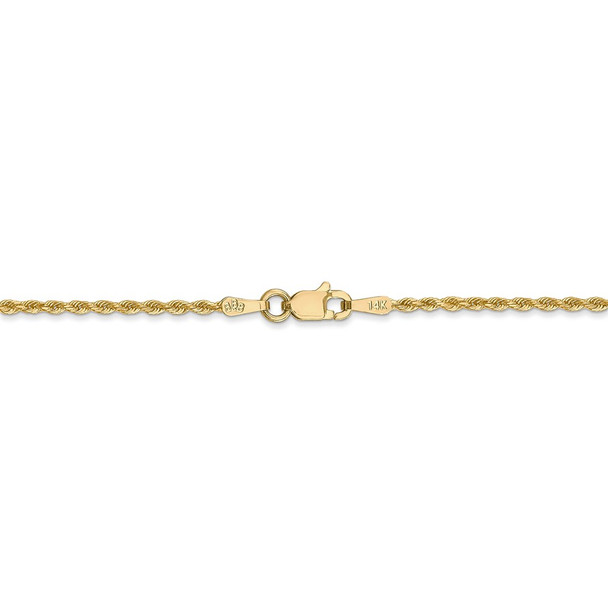 16" 14k Yellow Gold 1.50mm Diamond-cut Rope with Lobster Clasp Chain Necklace