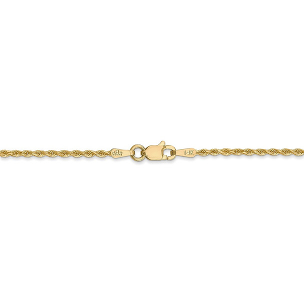 18" 14k Yellow Gold 1.50mm Diamond-cut Rope with Lobster Clasp Chain Necklace