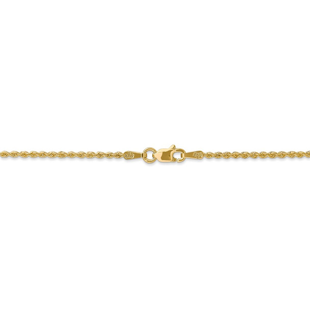 14" 14k Yellow Gold 1.50mm Regular Rope Chain Necklace