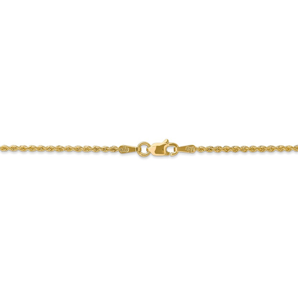 18" 14k Yellow Gold 1.50mm Regular Rope Chain Necklace
