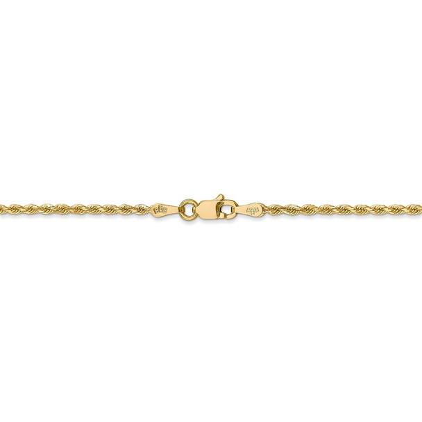 16" 14k Yellow Gold 1.75mm Diamond-cut Rope with Lobster Clasp Chain Necklace