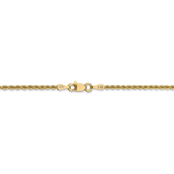 16" 14k Yellow Gold 2mm Regular Rope Chain Necklace