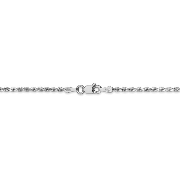 22" 14k White Gold 1.75mm Diamond-cut Rope with Lobster Clasp Chain Necklace