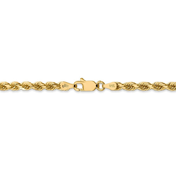 16" 14k Yellow Gold 3.5mm Diamond-cut Rope with Lobster Clasp Chain Necklace