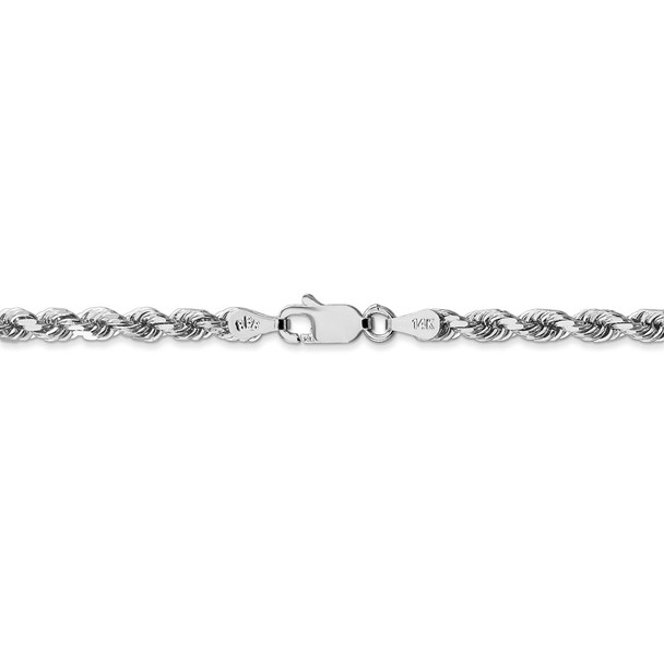 20" 14k White Gold 3.5mm Diamond-cut Rope with Lobster Clasp Chain Necklace