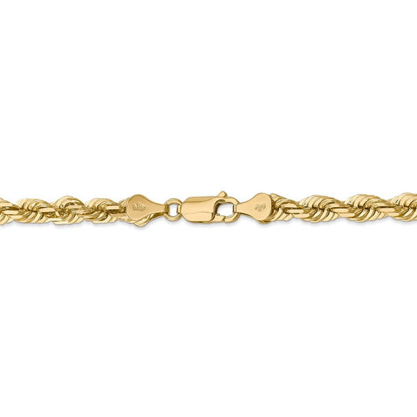 16" 14k Yellow Gold 5.5mm Diamond-cut Rope with Lobster Clasp Chain Necklace