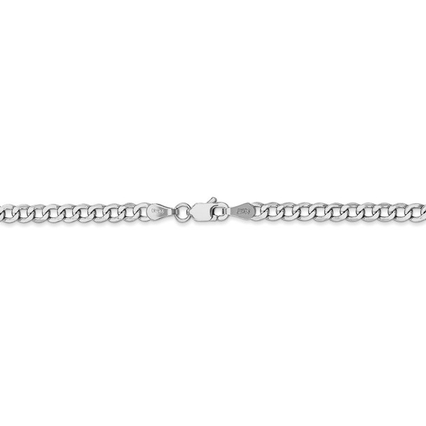 16" 14k White Gold 3.35mm Semi-Solid Curb Chain Necklace