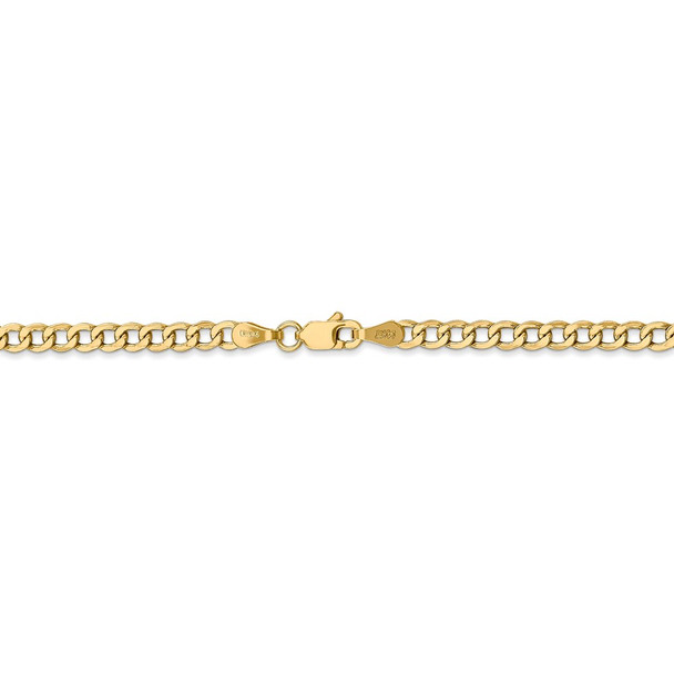 18" 14k Yellow Gold 3.35mm Semi-Solid Curb Chain Necklace